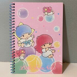 Vintage Sanrio 1986 Little Twin Stars Small Spiral Notebook